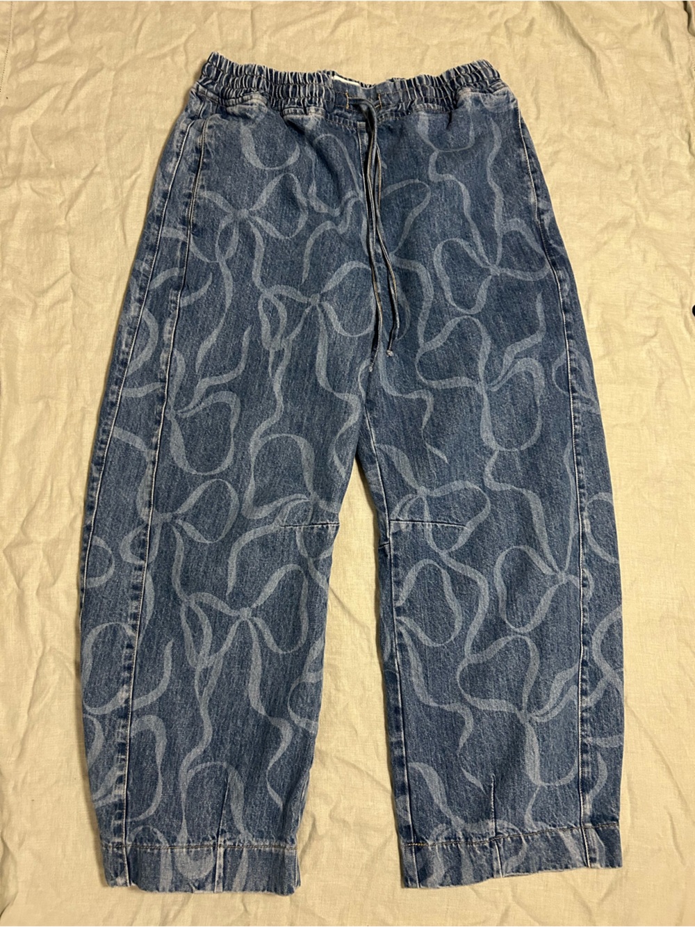 Damson Madder Felix Bow, wide leg barrel jeans size 16 - Picture 8 of 14